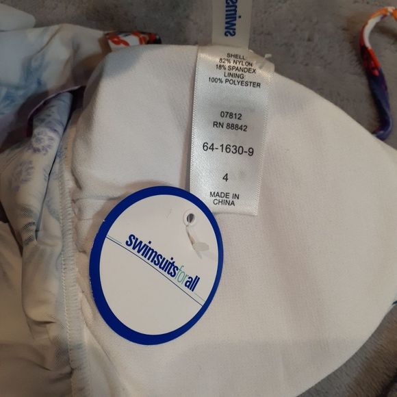 Swimsuits For All Floral Tie-Front Ruffle Triangle Bikini Top 4 NWT - Picture 4 of 8